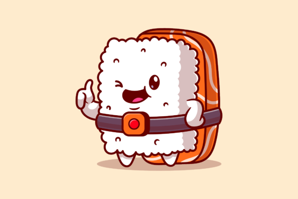 Download Cute Sushi Salmon Thumbs Up Cartoon - Premium Resources