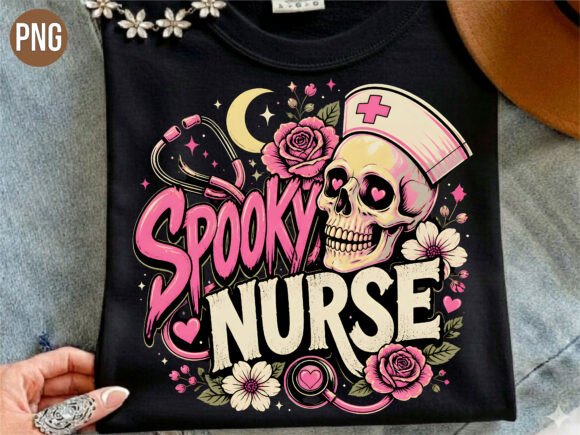 Download Spooky Nurse Halloween Skull T-shirt PNG - Halloween skull Collection